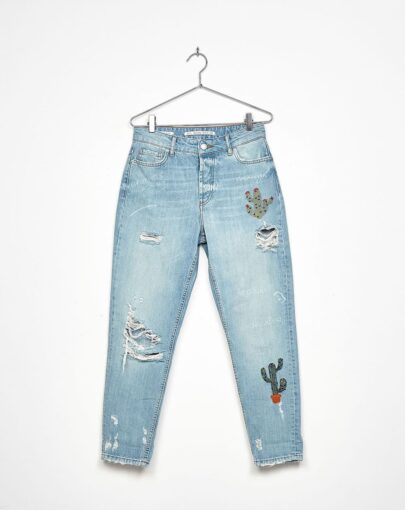 Scratched jeans